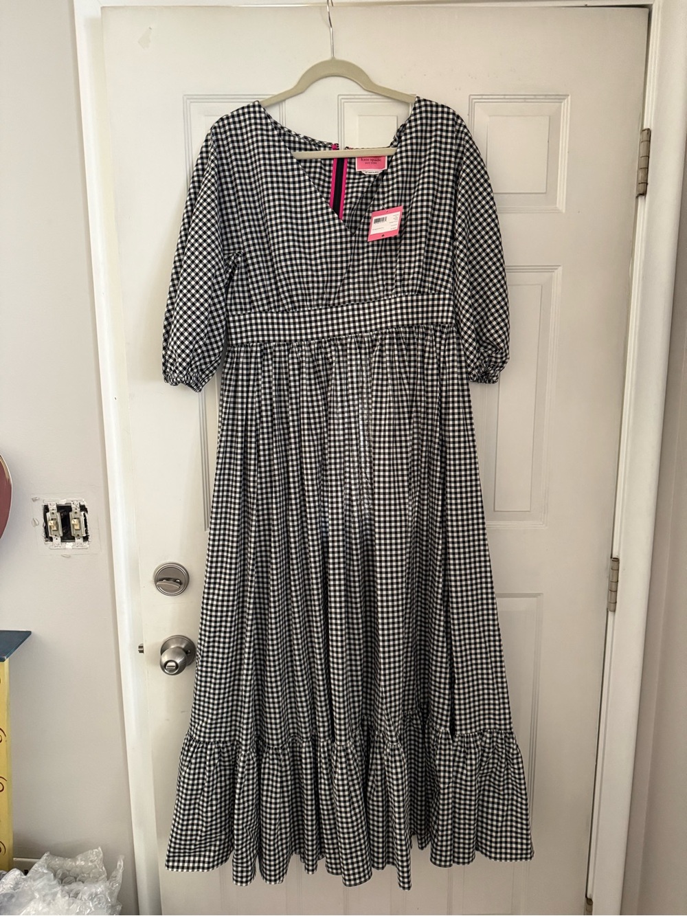 Title:
NWT Kate Spade Black & White Gingham Maxi Dress Size 12